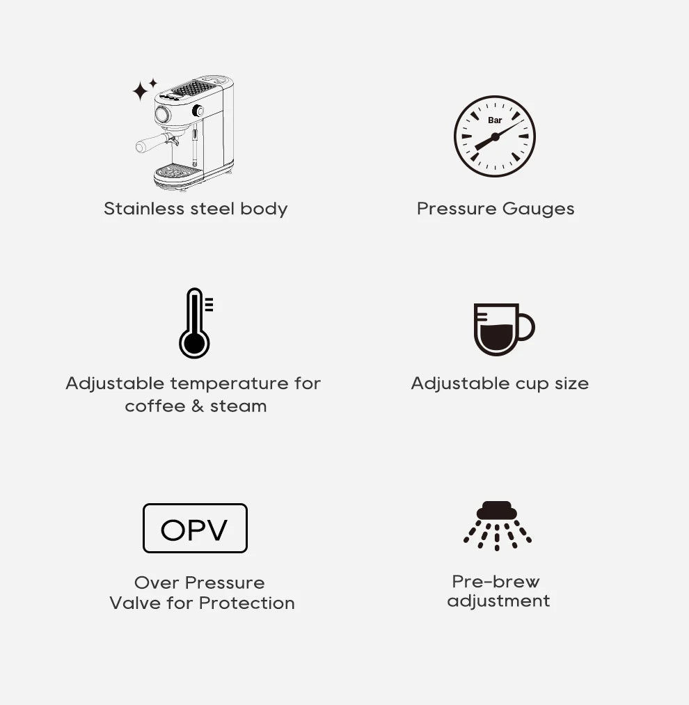 Macchina Caffè 6in1 – Espresso, Cappuccino e Più